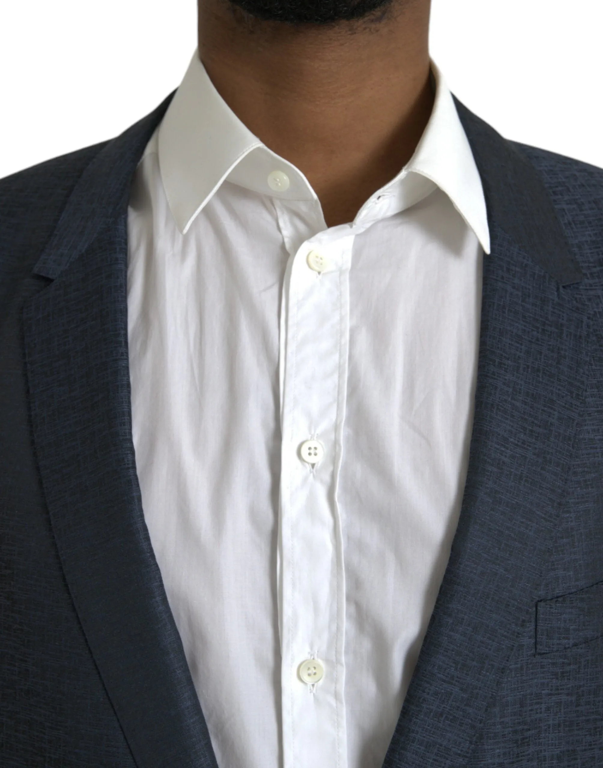 Blue Wool GOLD Single Breasted Coat Blazer sold by Louxly product image thumbnail 4