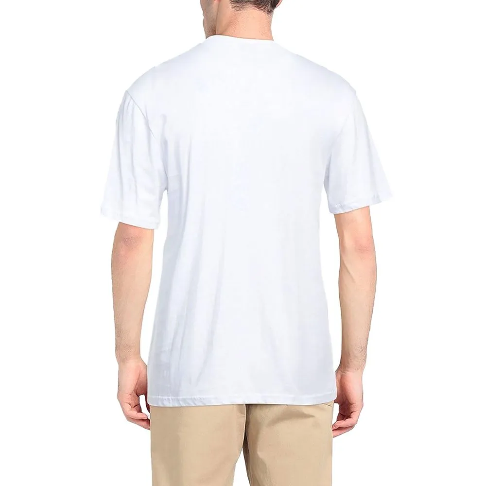 Elegant White Cotton Tee with Chest Print sold by Louxly product image thumbnail 2