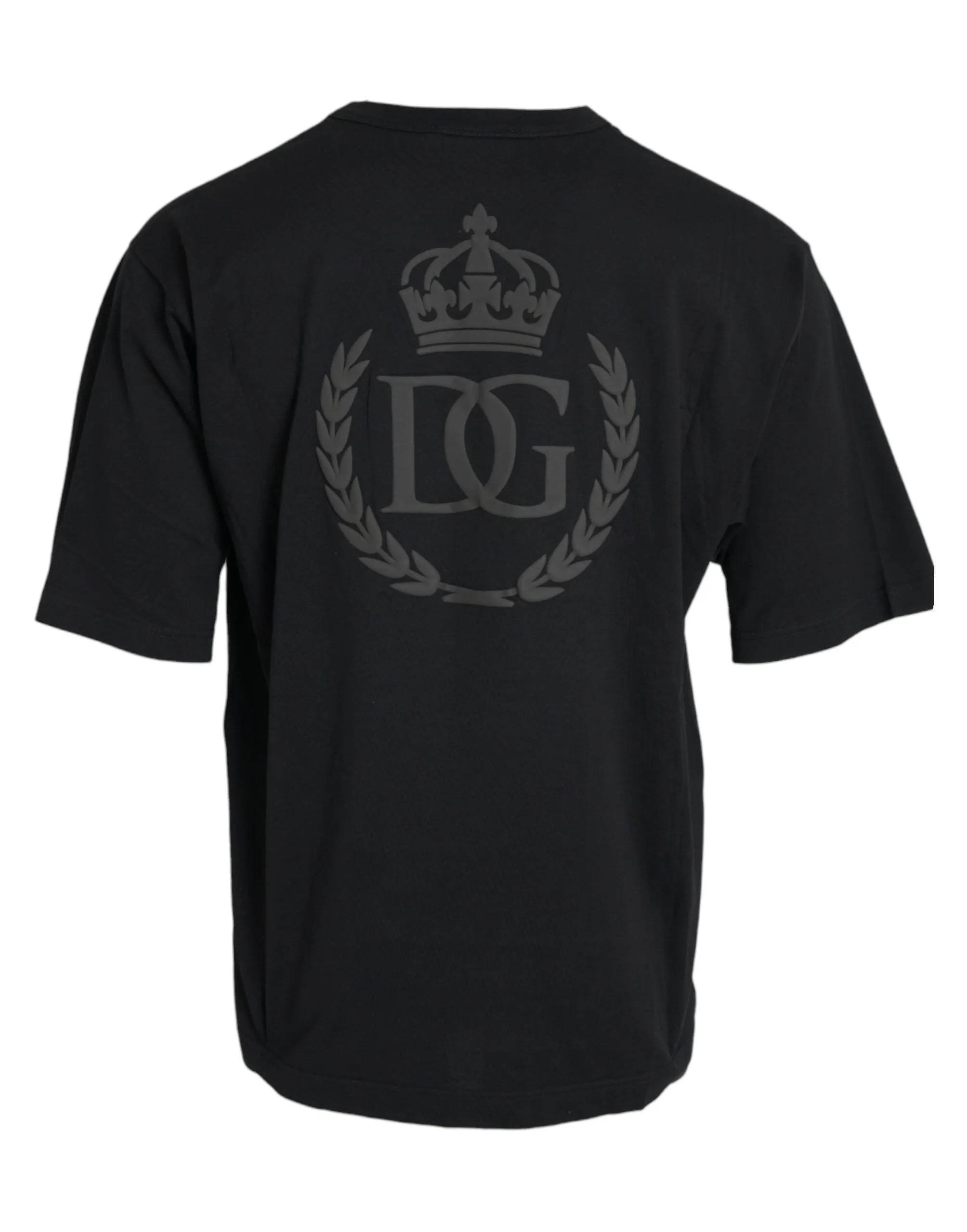 Black Logo Embossed Crew Neck Short Sleeves T-shirt sold by Louxly