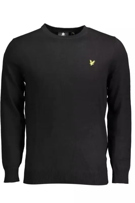 Black Cotton Men Sweater made by Lyle & Scott