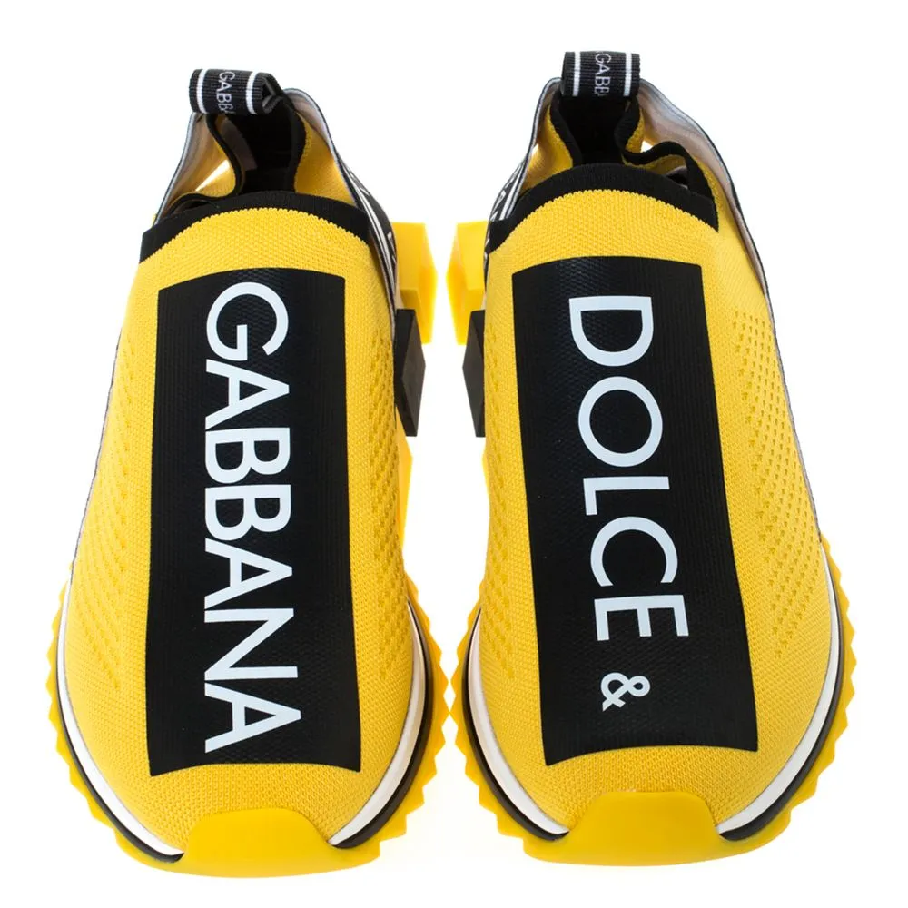 Chic Logo-Print Stretch Sneakers in Vibrant Yellow sold by Louxly product image thumbnail 2