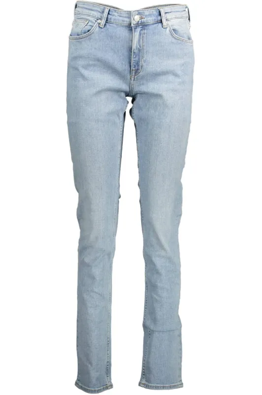Light Blue Cotton Women Jeans sold by Louxly