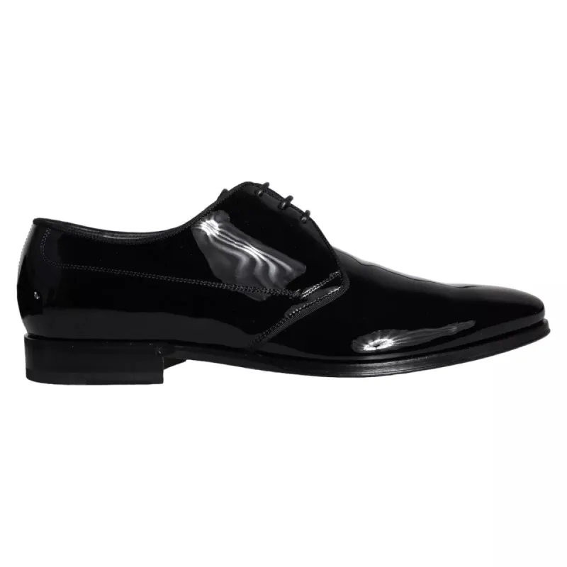 Black Calfskin Leather Derby Men Dress Shoes sold by Louxly