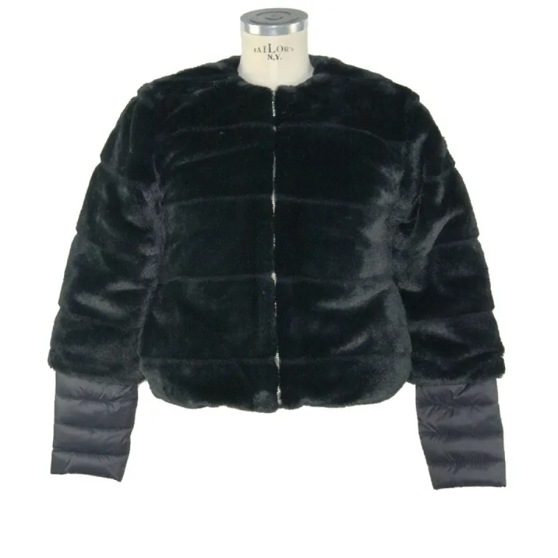Black Polyester Women Coat sold by Louxly