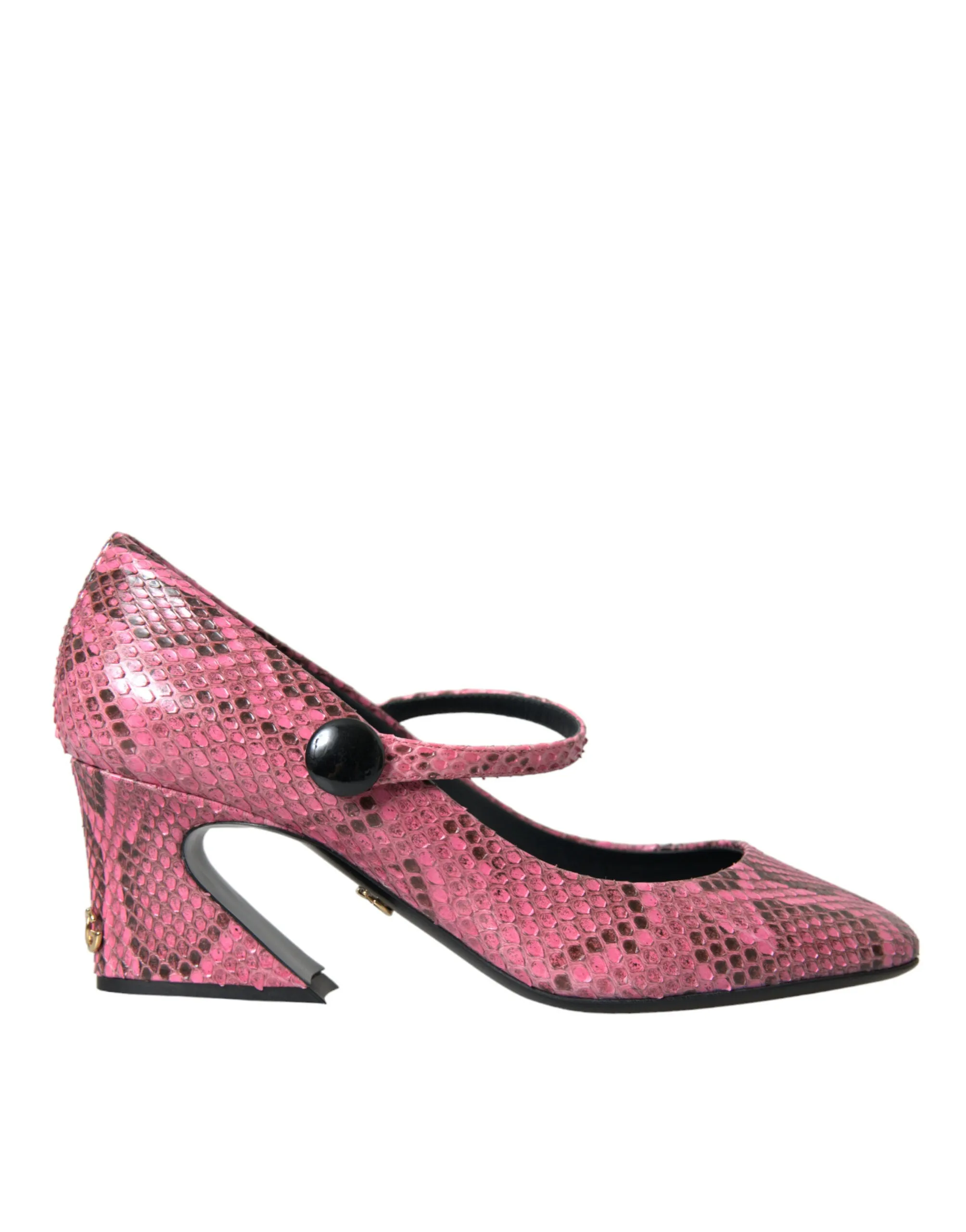 Pink Python Leather Mary Jane Heels Shoes sold by Louxly