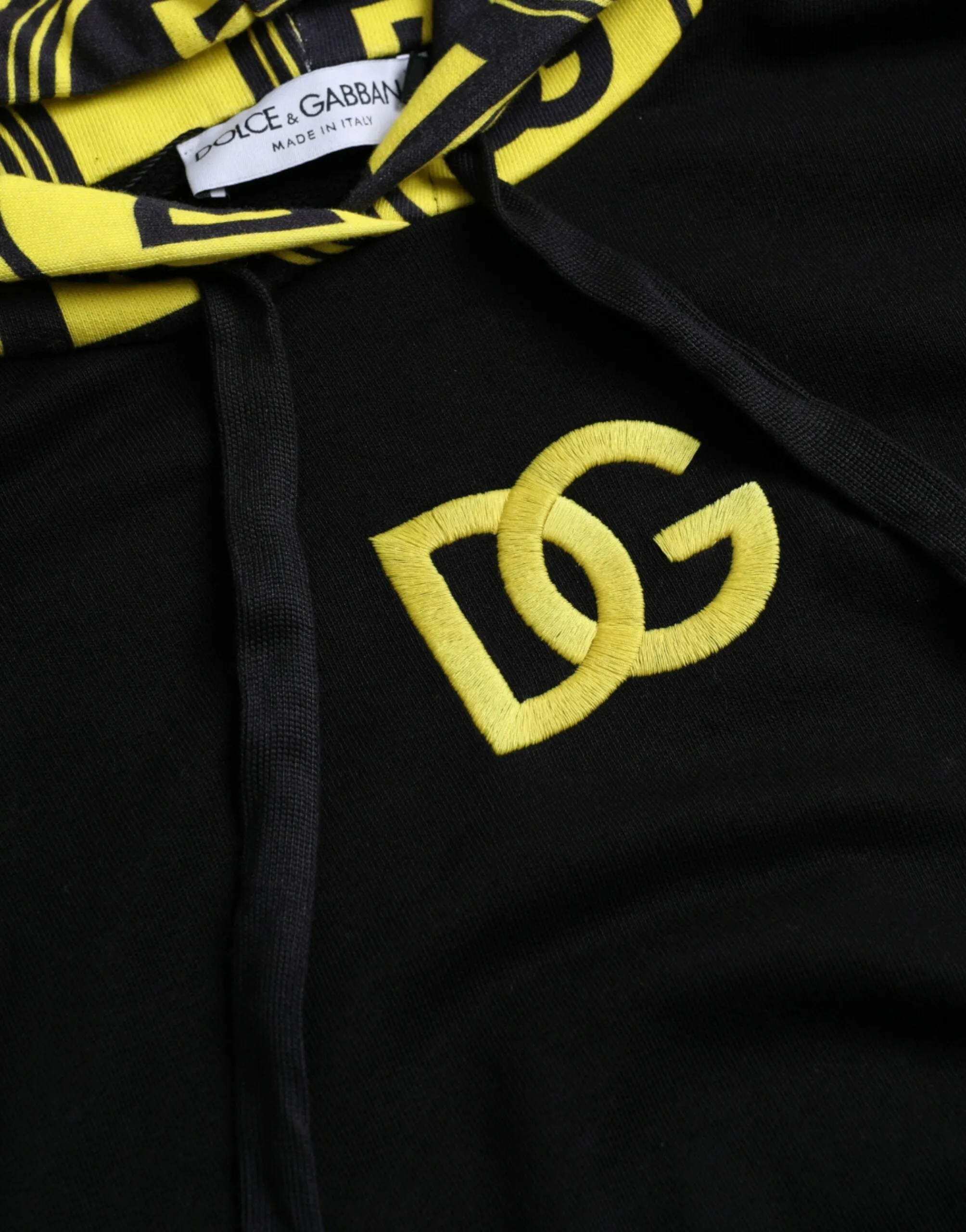 Black Logo Patch Cotton Hooded Sweatshirt Sweater sold by Louxly product image thumbnail 4