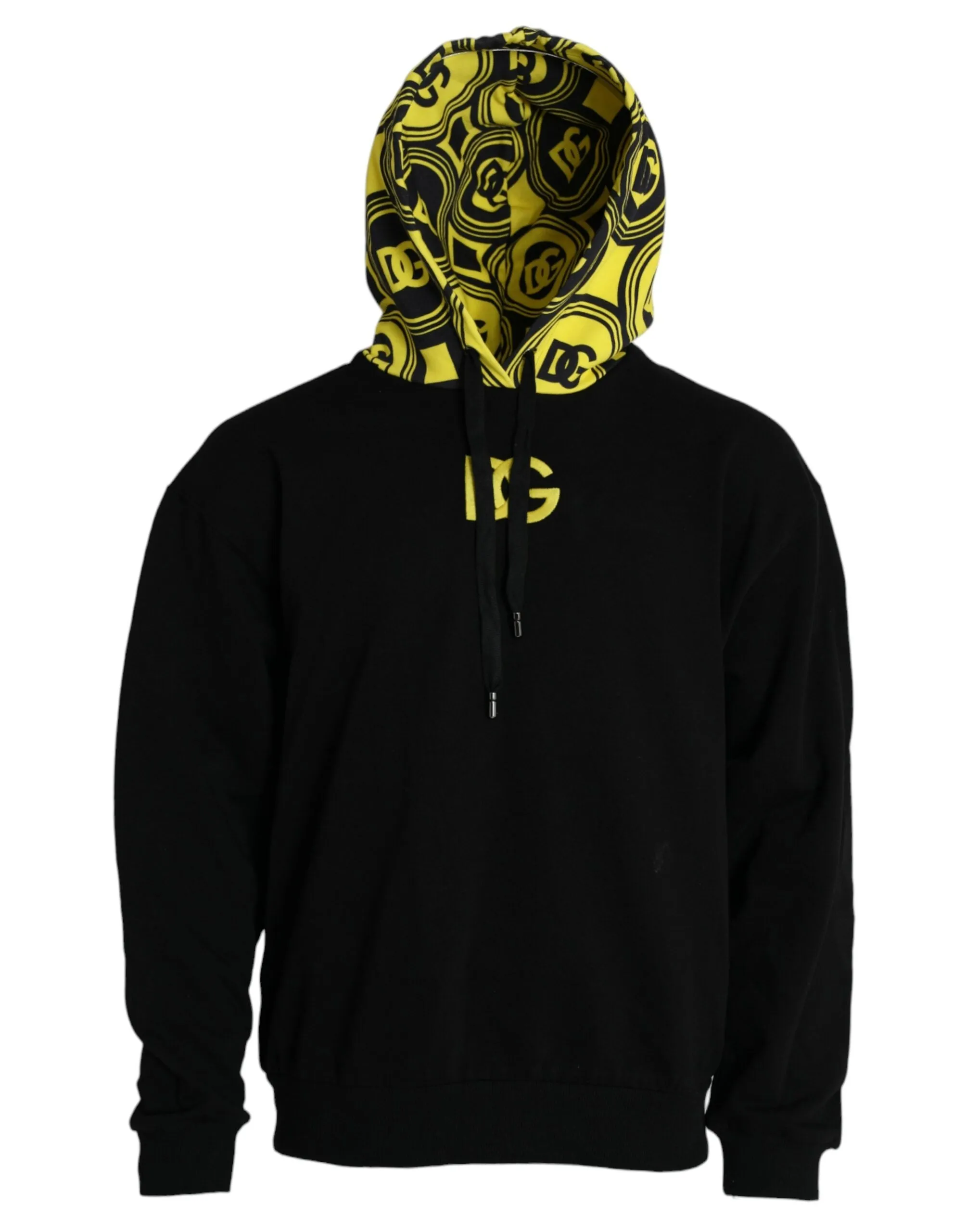 Black Logo Patch Cotton Hooded Sweatshirt Sweater sold by Louxly