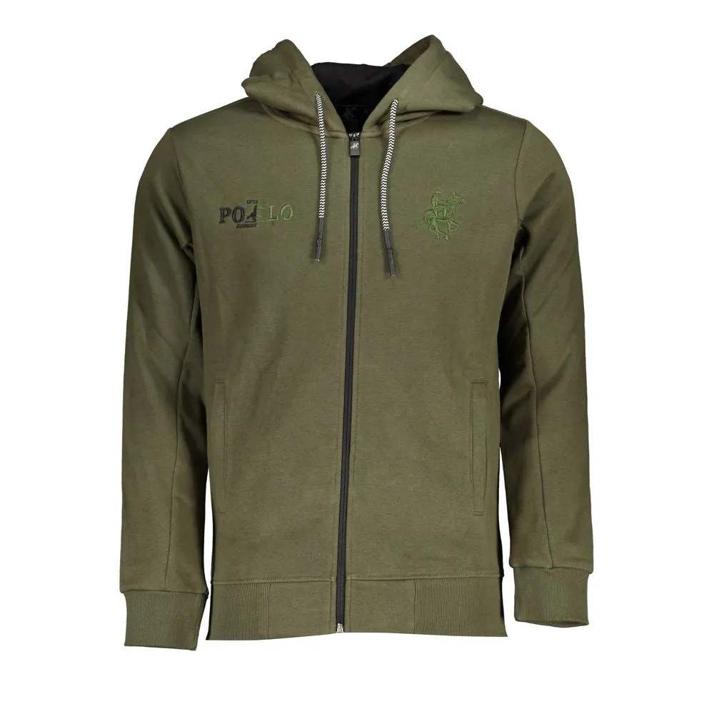 Elegant Green Hooded Long-Sleeve Sweatshirt sold by Louxly