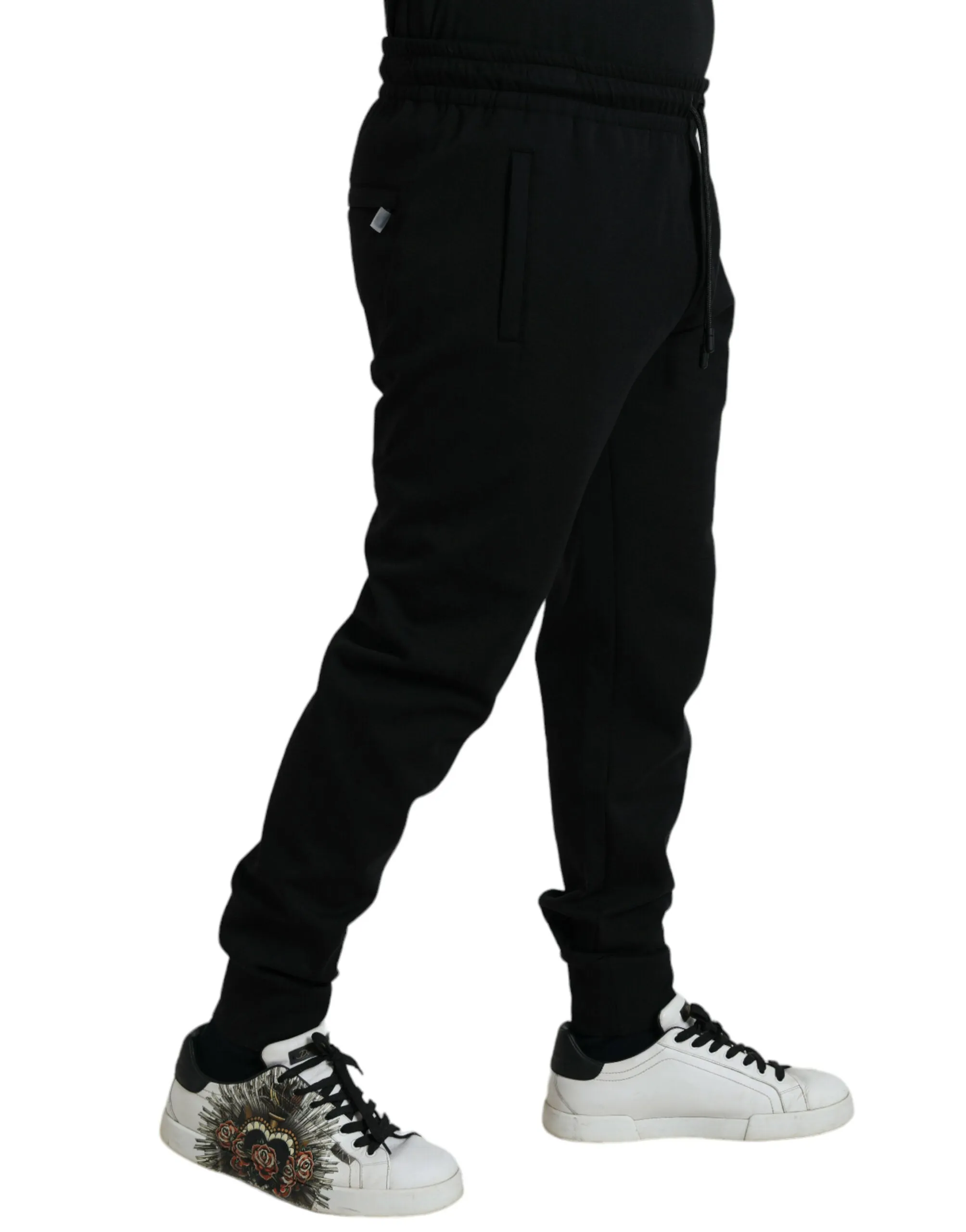 Elegant Black Jogger Pants - Cotton & Nylon Blend sold by Louxly product image thumbnail 2