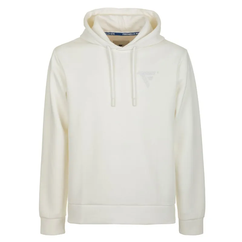 Elegant White Cotton Blend Hoodie sold by Louxly