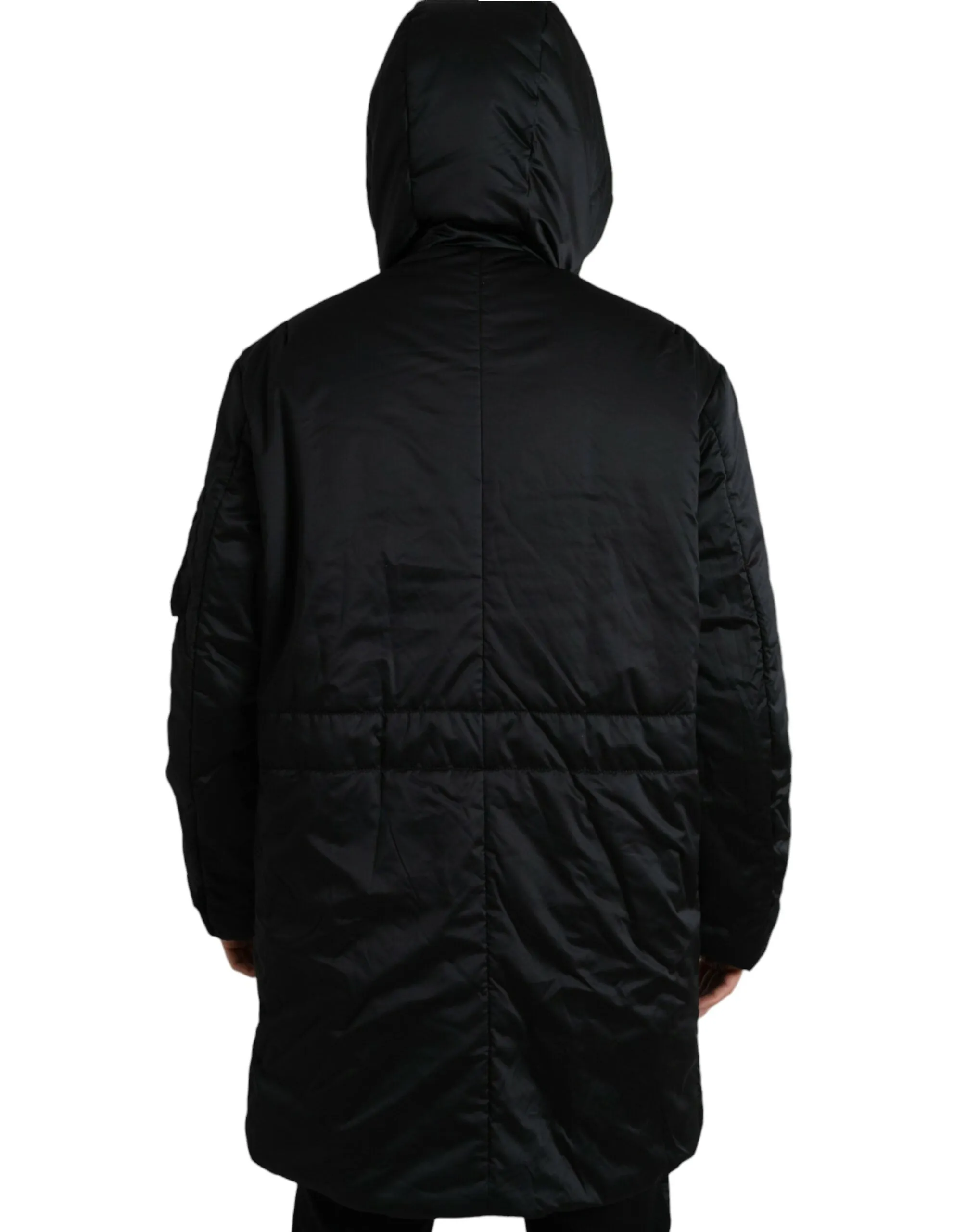 Elegant Black Hooded Parka Jacket sold by Louxly product image thumbnail 3