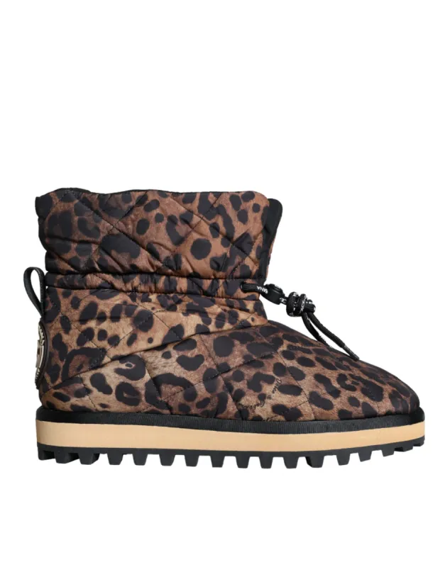 Brown Leopard Ankle Boots Padded Shoes sold by Louxly