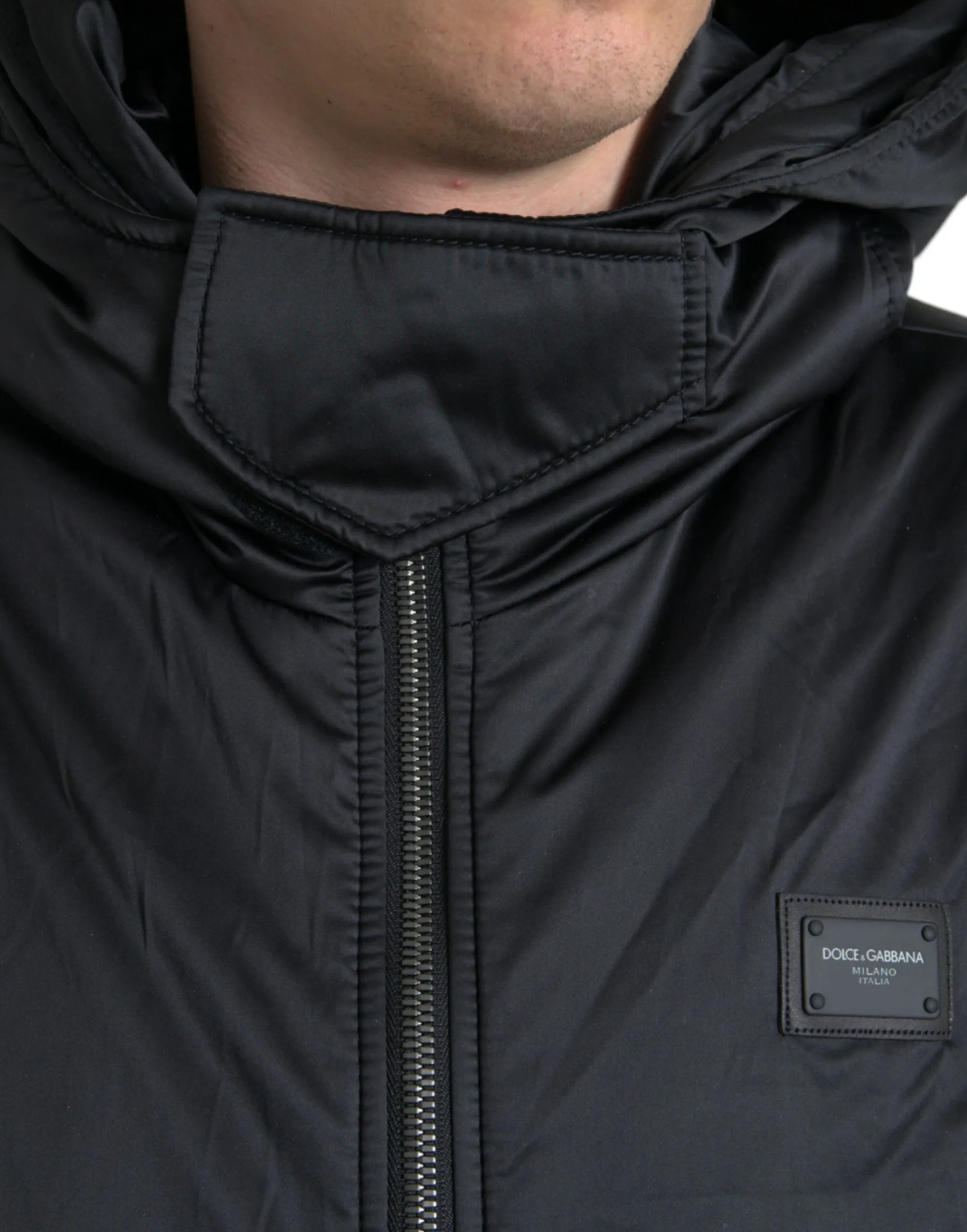 Elegant Black Hooded Parka Jacket sold by Louxly product image thumbnail 4