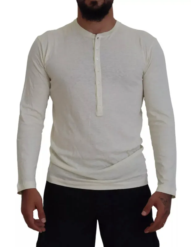 Beige Cotton Linen Long Sleeves Pullover Sweater sold by Louxly