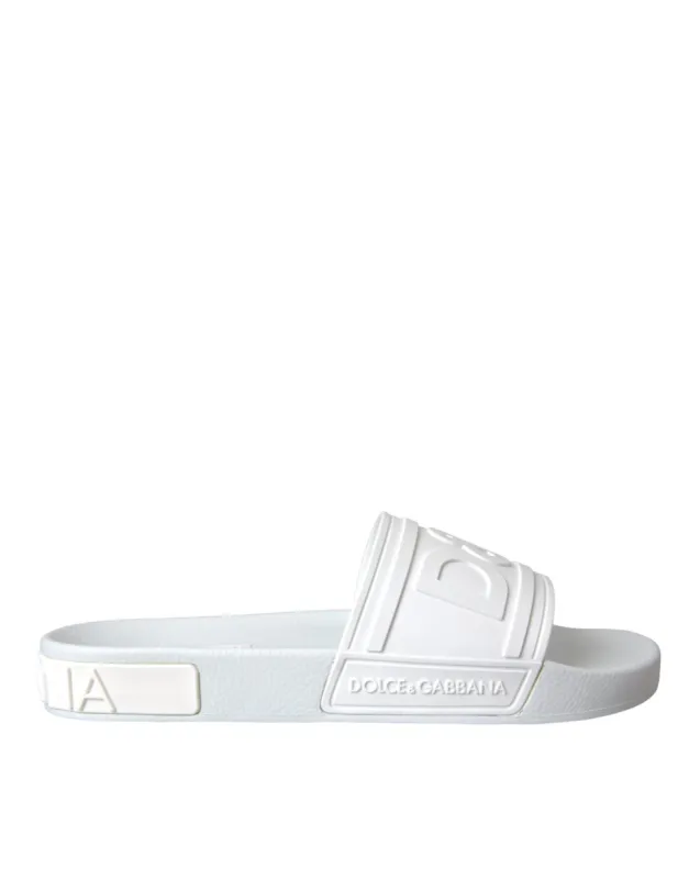 White Rubber Slides Sandals Beachwear Shoes sold by Louxly
