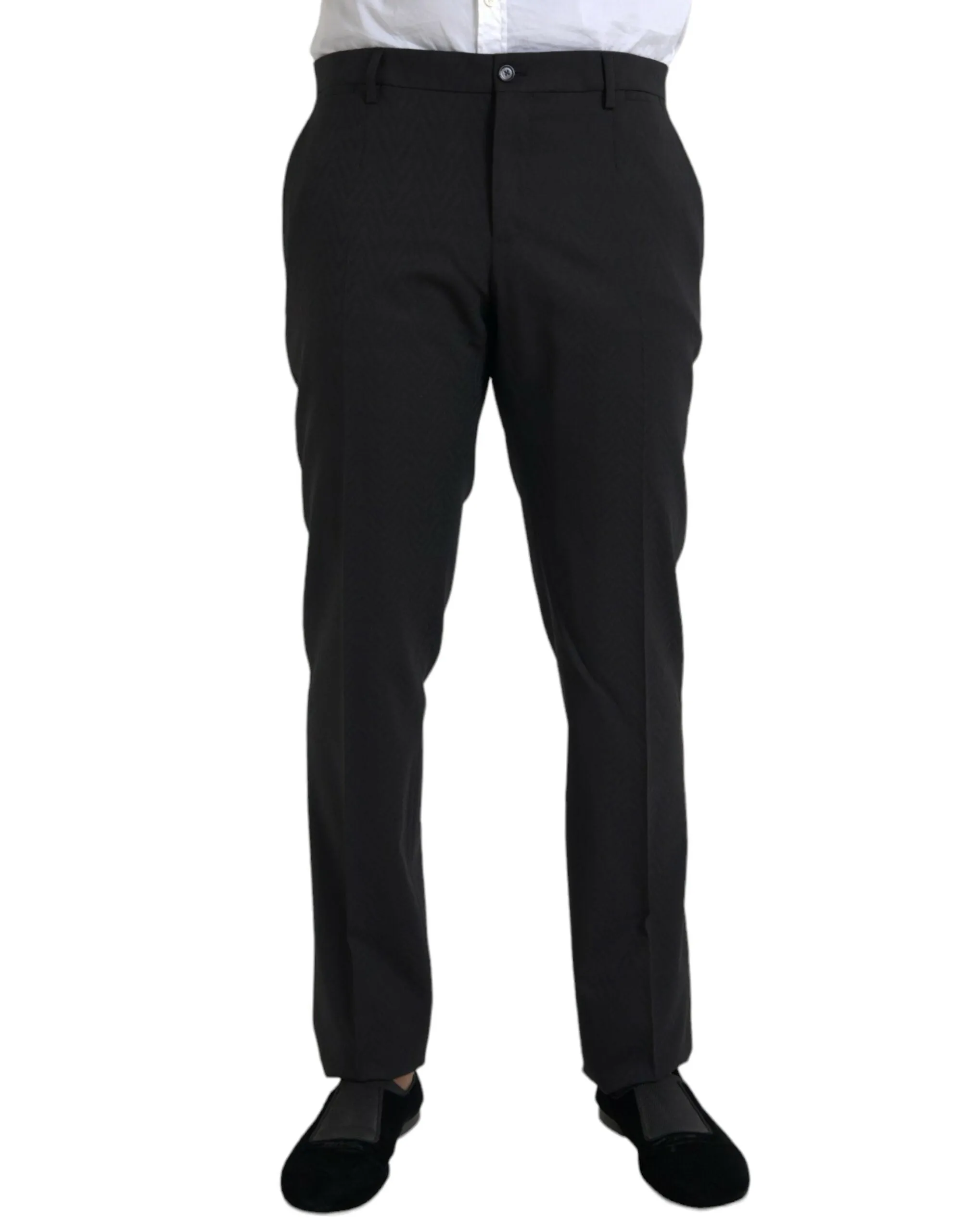 Black Wool Men Skinny Dress Pants sold by Louxly