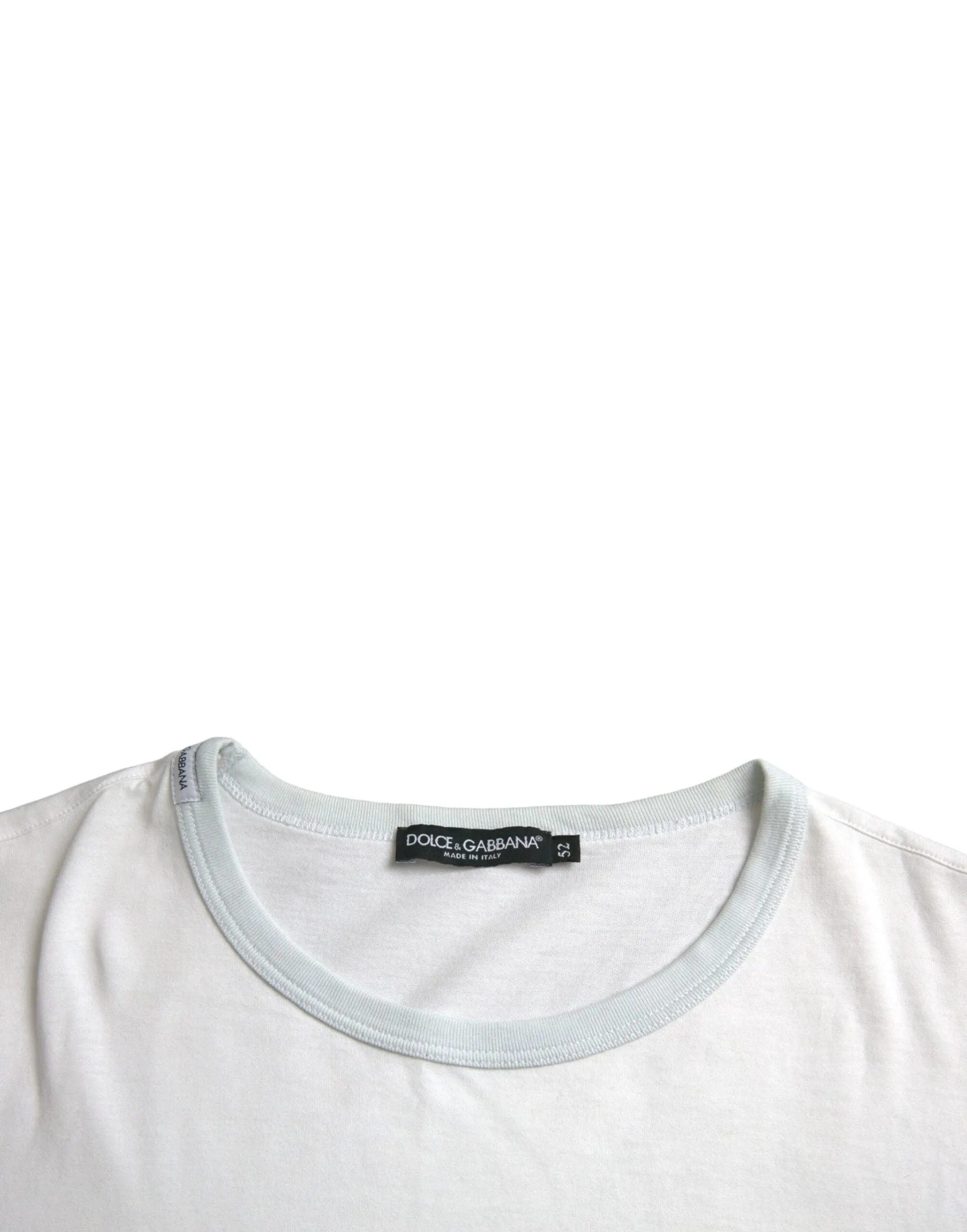White Cotton Round Neck Short Sleeve T-shirt sold by Louxly product image thumbnail 3