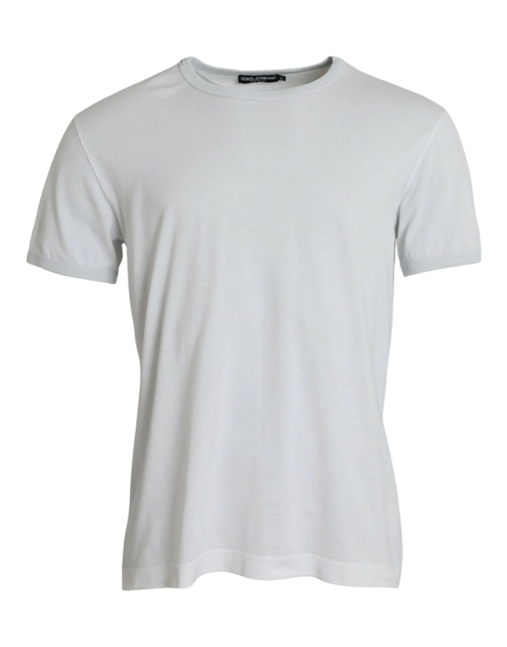 White Cotton Round Neck Short Sleeve T-shirt sold by Louxly