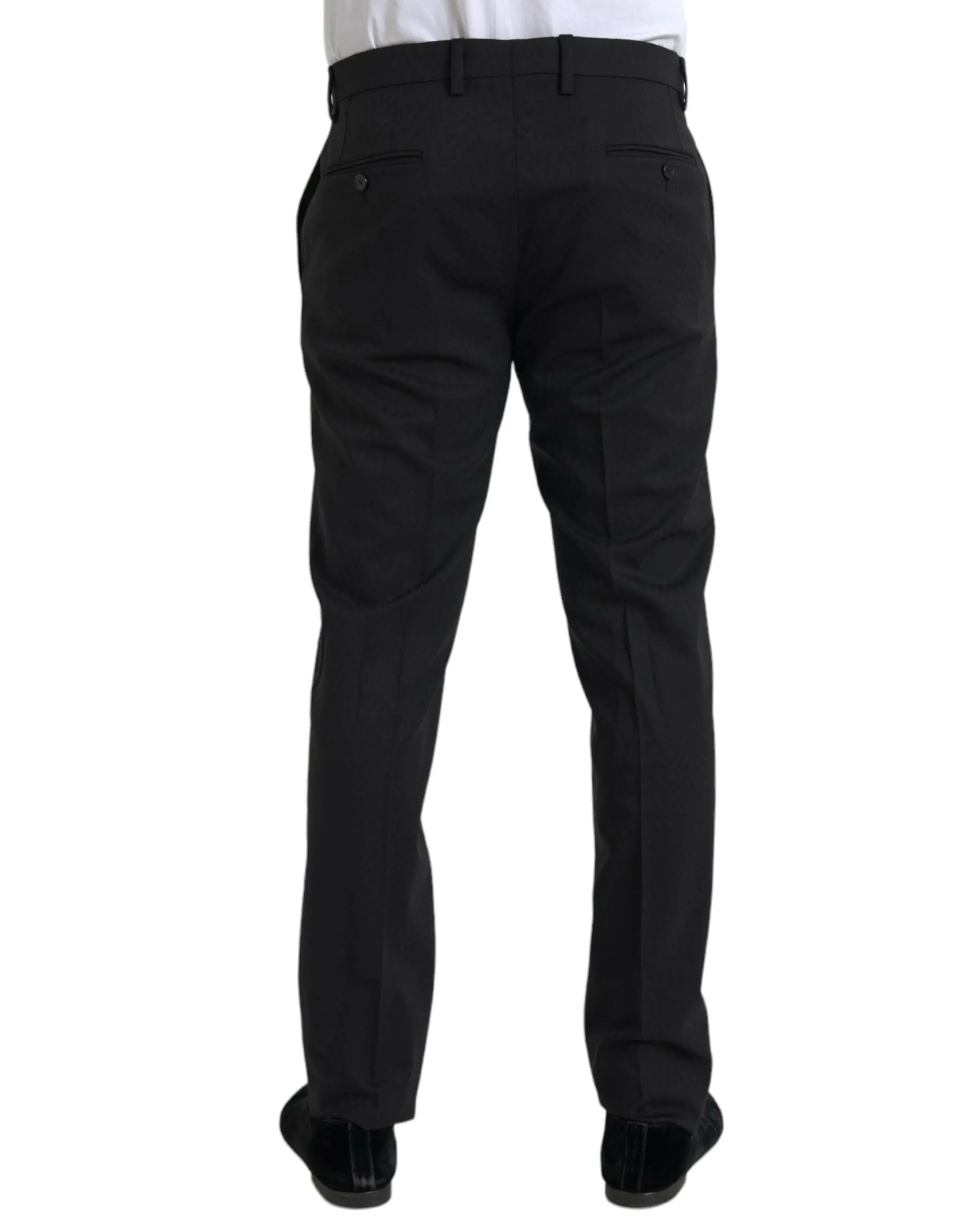 Black Wool Men Skinny Dress Pants sold by Louxly product image thumbnail 3