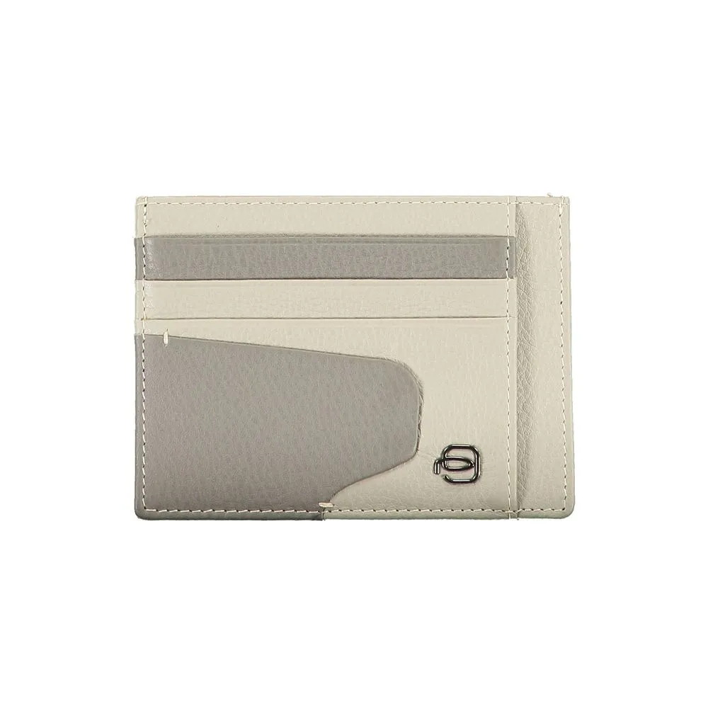 Sleek Gray Leather RFID Card Holder sold by Louxly