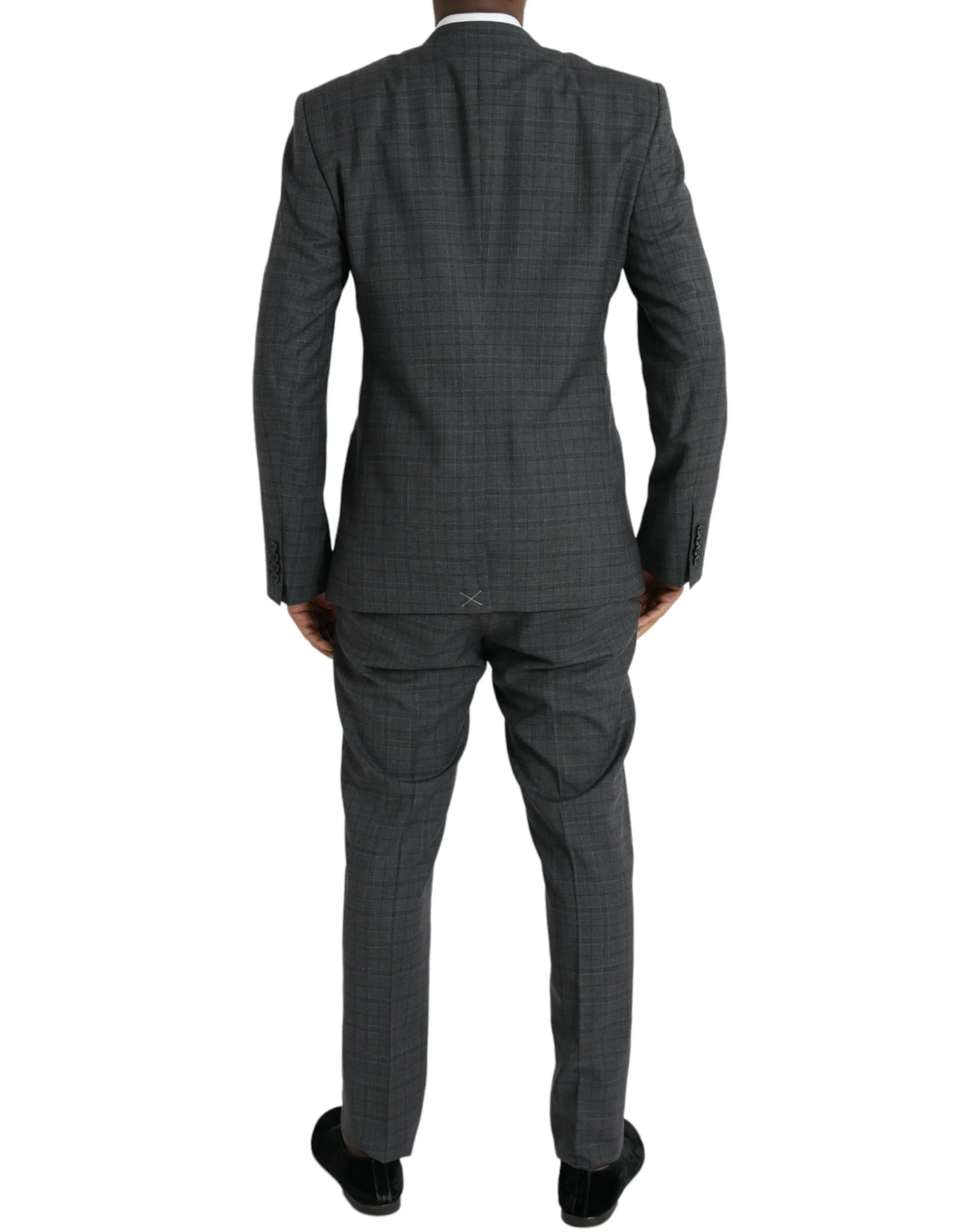 Gray Plaid Wool MARTINI Formal 2 Piece Suit sold by Louxly product image thumbnail 2