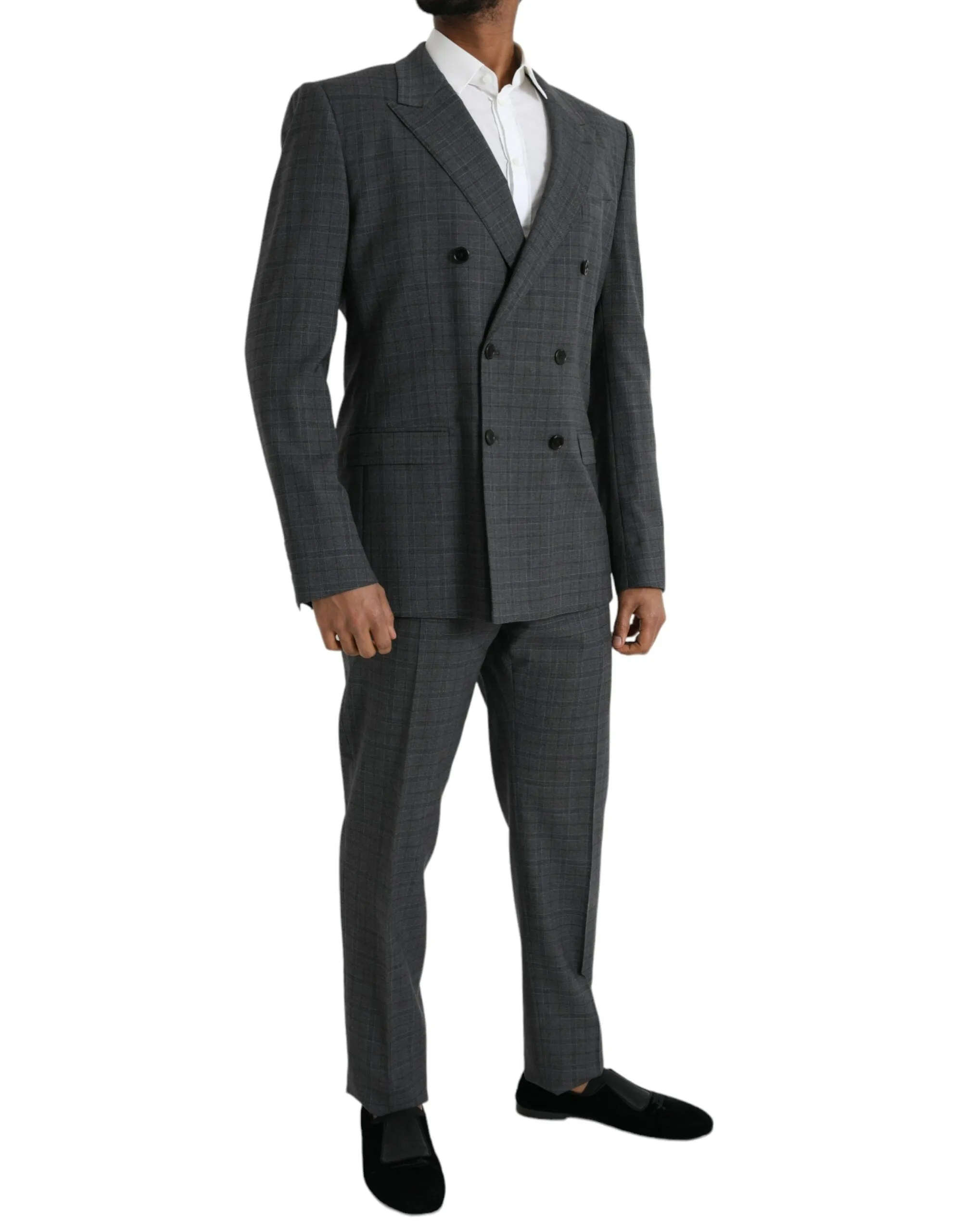 Gray Plaid Wool MARTINI Formal 2 Piece Suit sold by Louxly product image thumbnail 3
