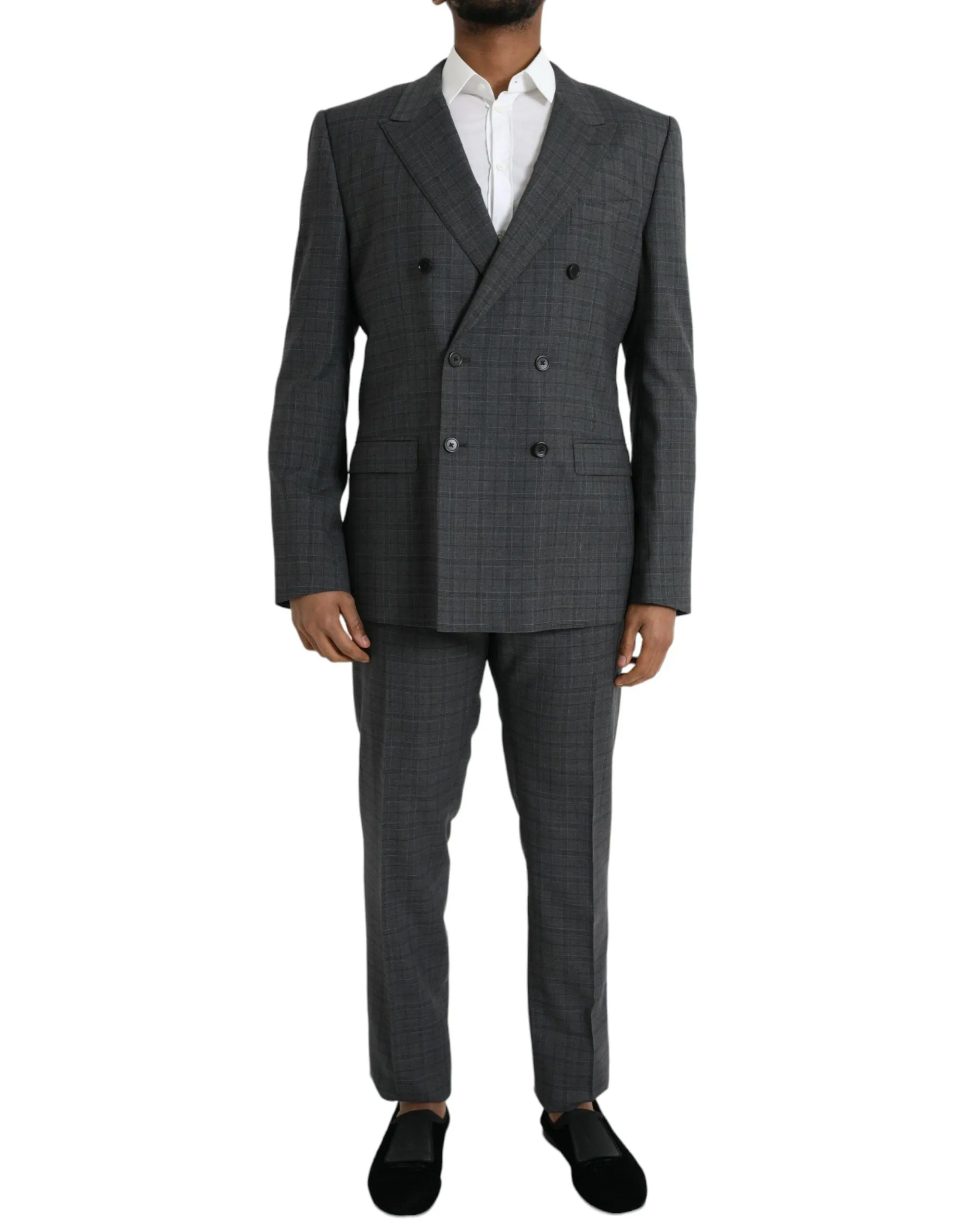 Gray Plaid Wool MARTINI Formal 2 Piece Suit sold by Louxly