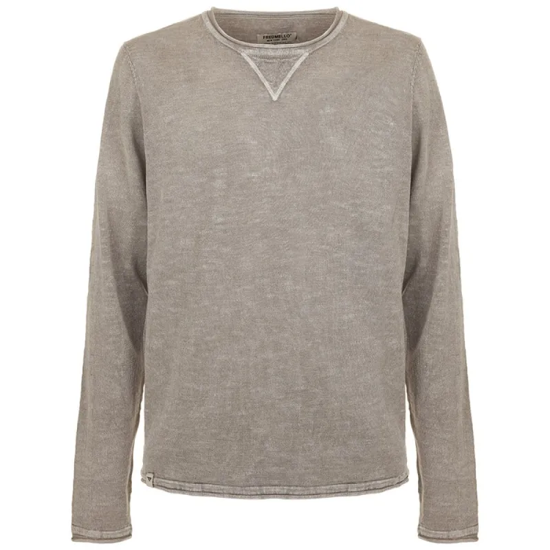 Chic Elbow Patch Crew Neck Sweater made by Fred Mello