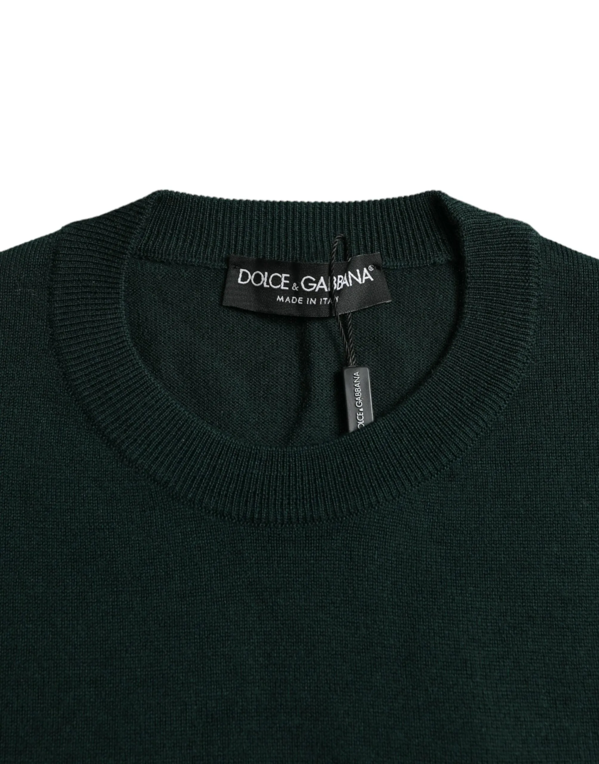 Dark Green Crown Crew Neck Pullover Sweater sold by Louxly product image thumbnail 3