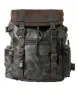 Elegant Green Canvas & Leather Backpack sold by Louxly