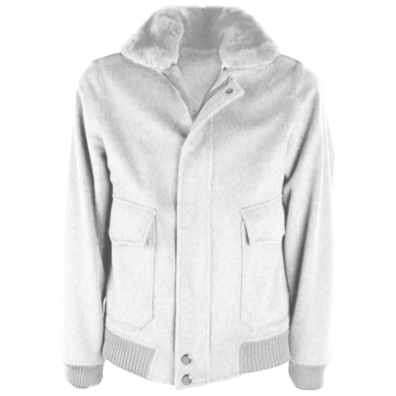 White Wool Vergine Jacket sold by Louxly