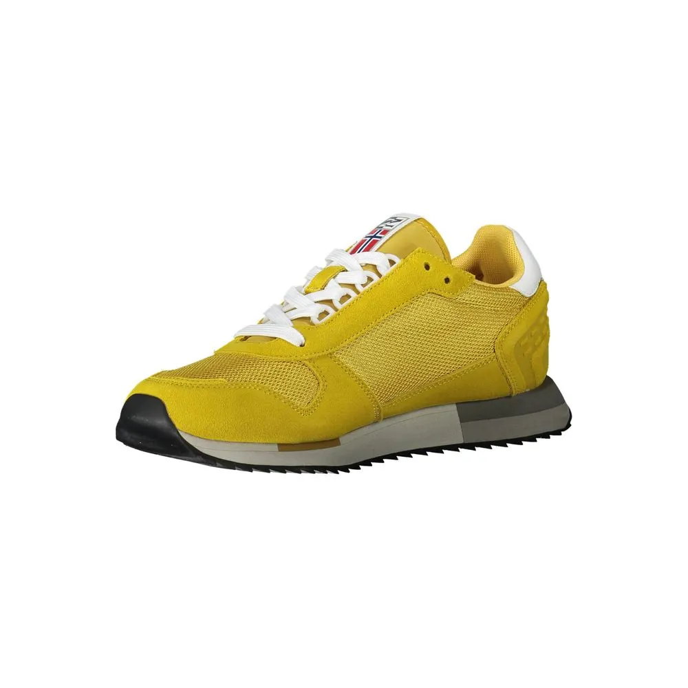 Vibrant Yellow Contrast Lace-Up Sneakers sold by Louxly product image thumbnail 3