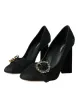 Black Brocade Crystals Heels Pumps Shoes sold by Louxly