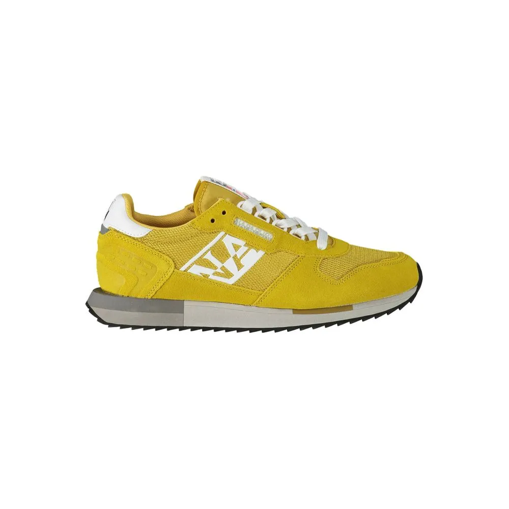 Vibrant Yellow Contrast Lace-Up Sneakers sold by Louxly