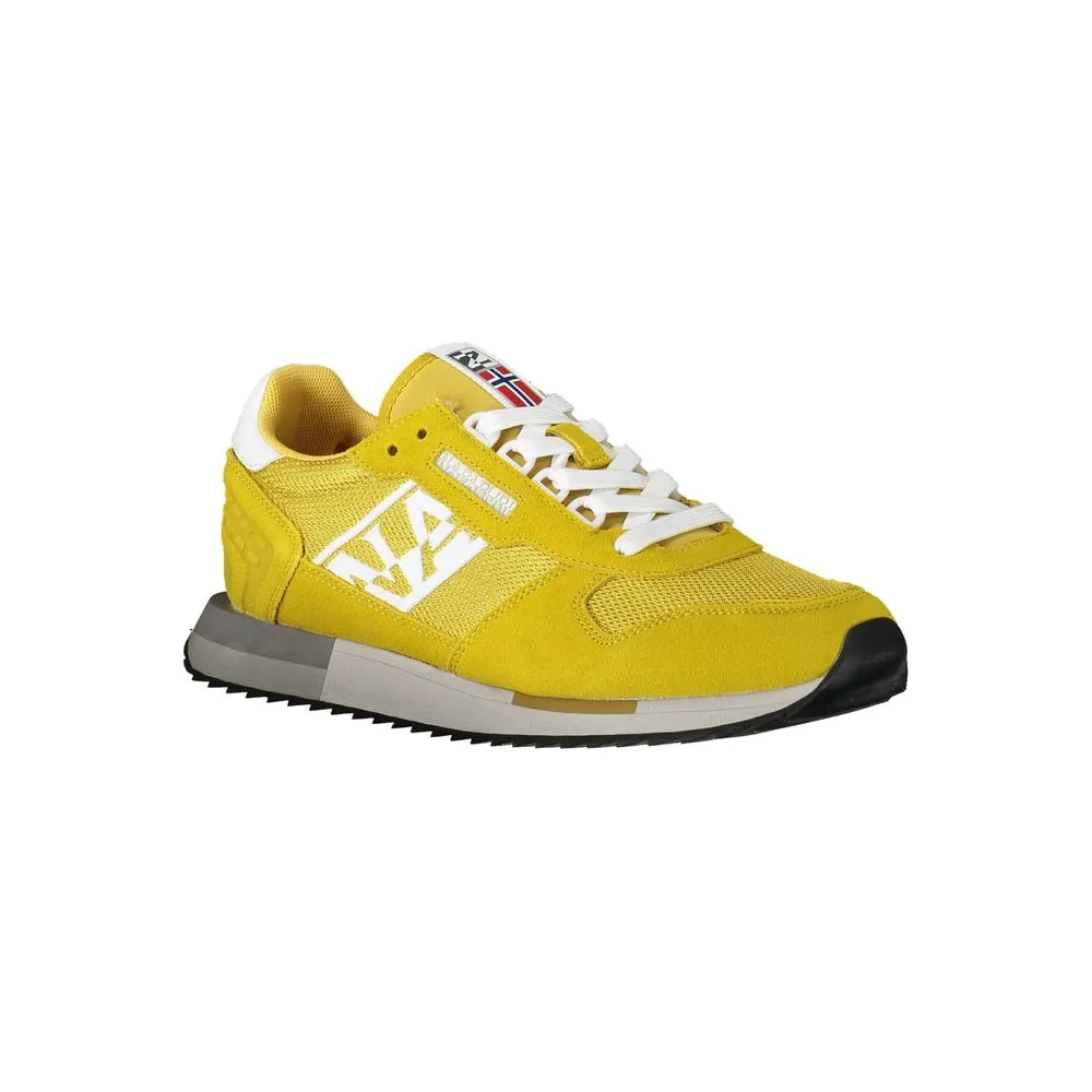 Vibrant Yellow Contrast Lace-Up Sneakers sold by Louxly product image thumbnail 2