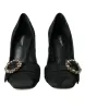 Black Brocade Crystals Heels Pumps Shoes sold by Louxly