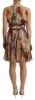 Beige Floral Sleeveless Round Neck Mini Dress sold by Louxly