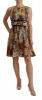 Beige Floral Sleeveless Round Neck Mini Dress sold by Louxly
