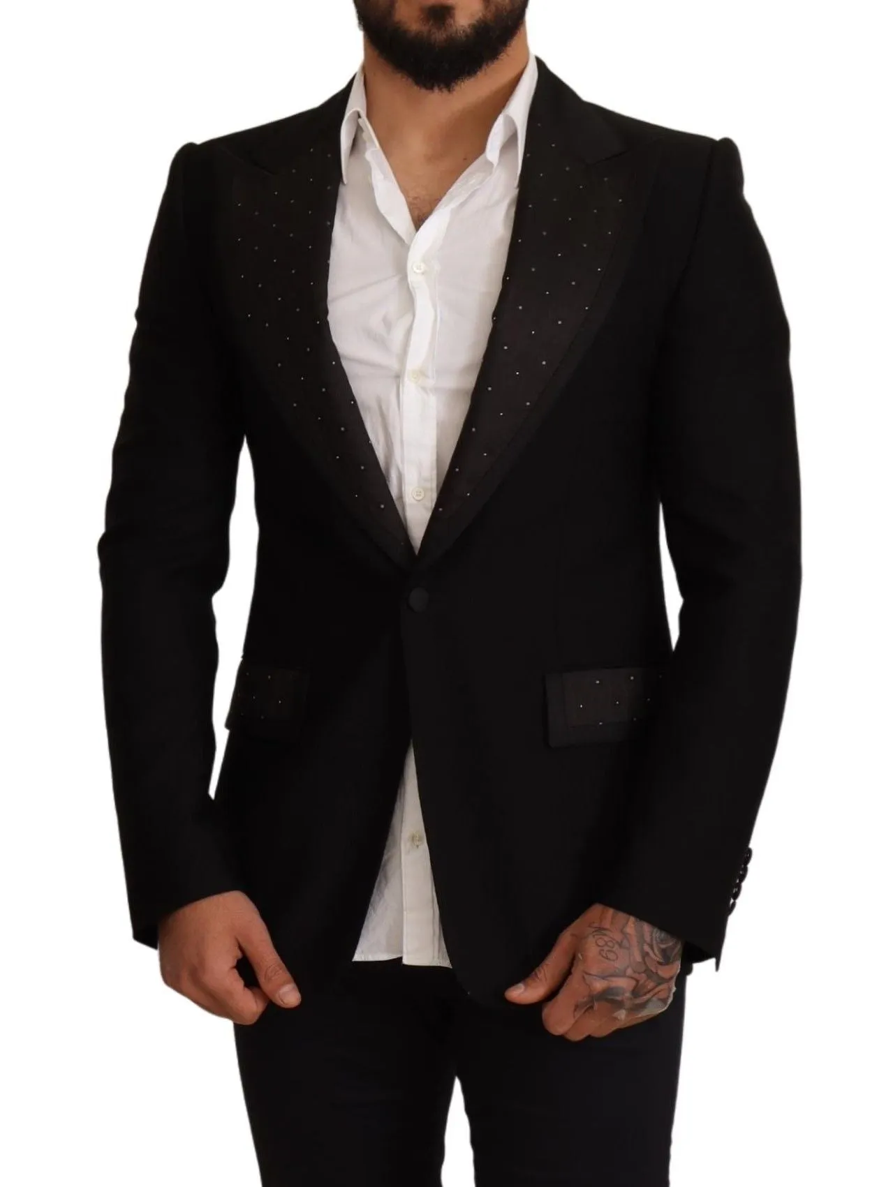 Elegant Slim Fit Black Blazer Jacket sold by Louxly product image thumbnail 5