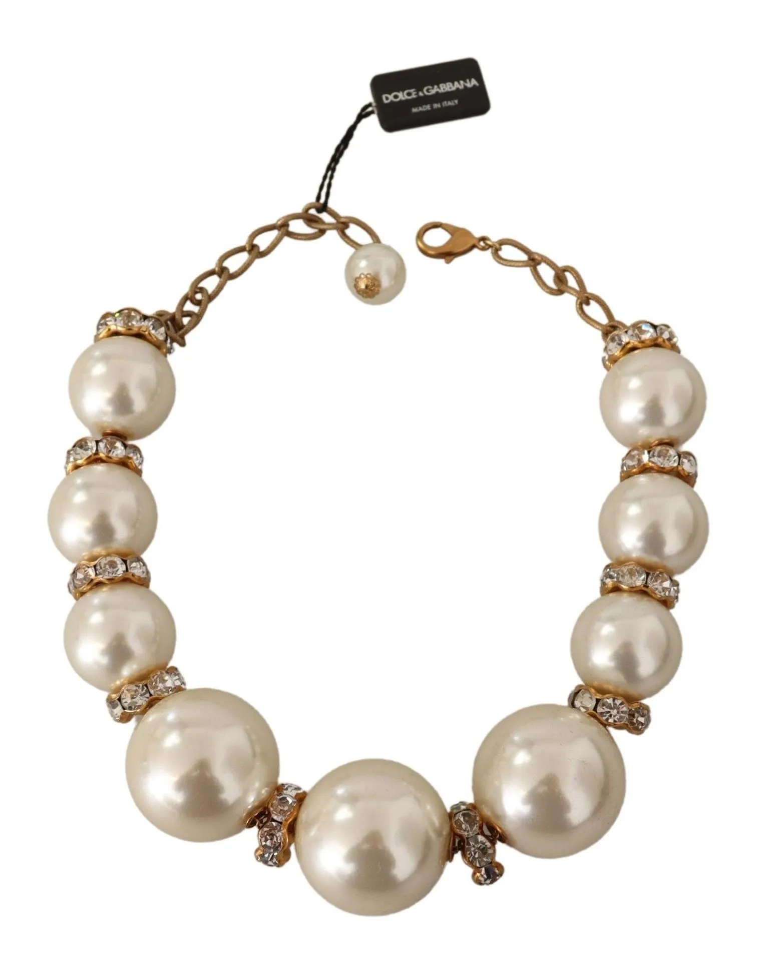 Elegant Faux Pearl Charm Necklace with Crystal Accents sold by Louxly product image thumbnail 4