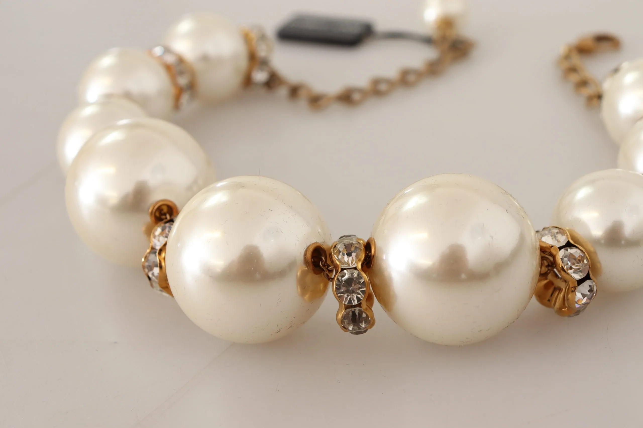 Elegant Faux Pearl Charm Necklace with Crystal Accents sold by Louxly product image thumbnail 5