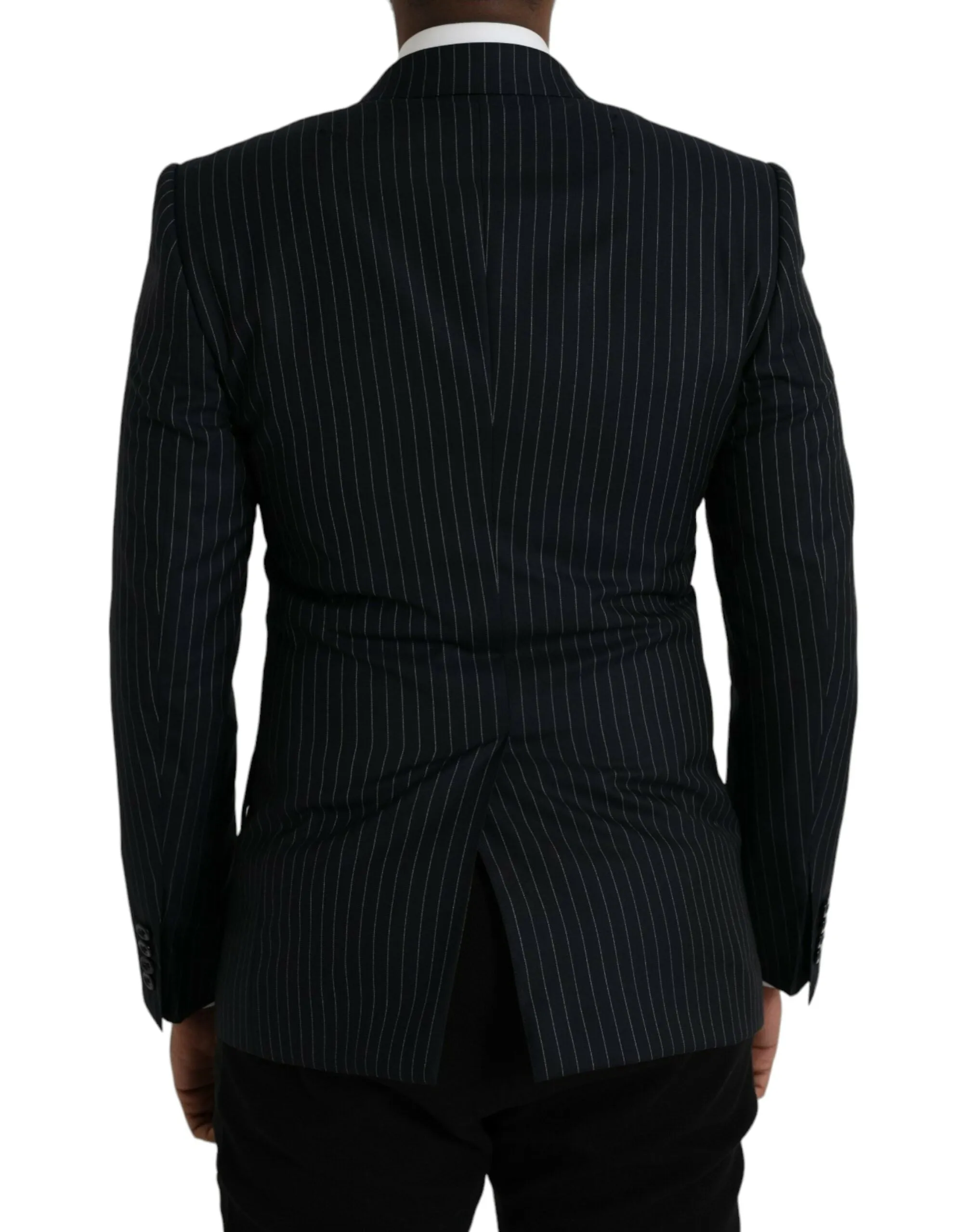 Black Stripe SICILIA Double Breasted Coat Blazer sold by Louxly product image thumbnail 3