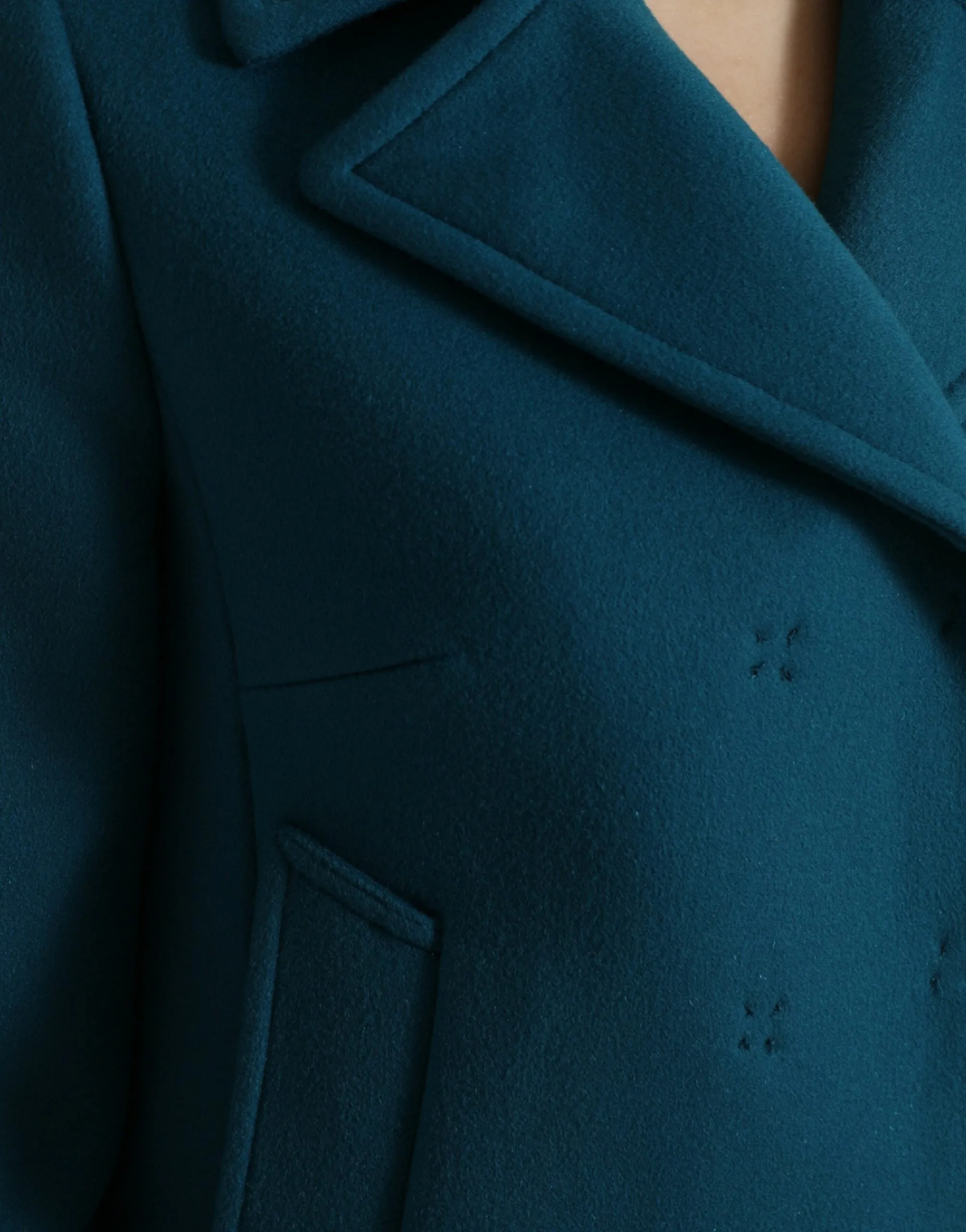 Blue Trench Wool Cashmere Short Coat Jacket sold by Louxly product image thumbnail 5