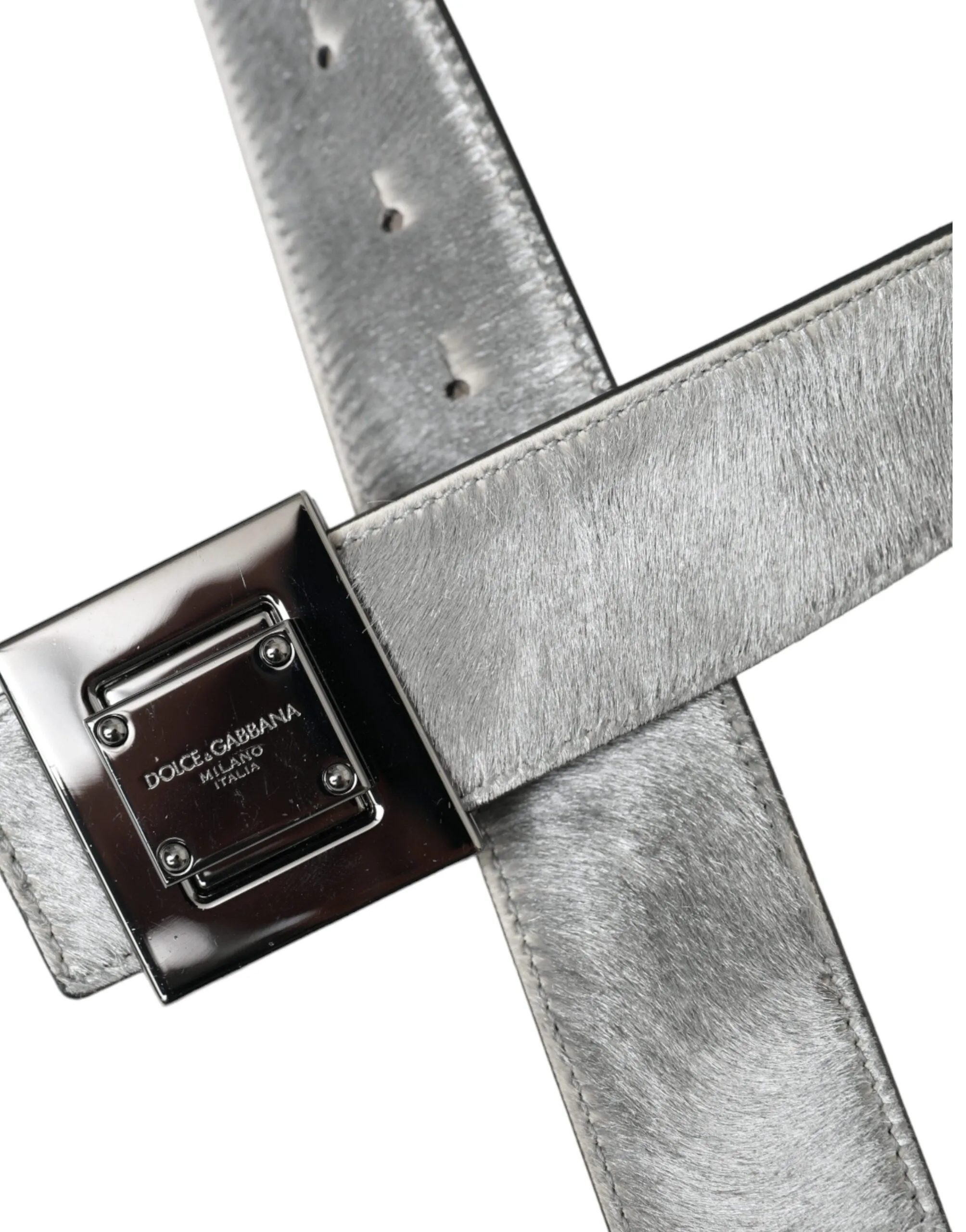 Silver Leather Square Metal Buckle Belt sold by Louxly product image thumbnail 4