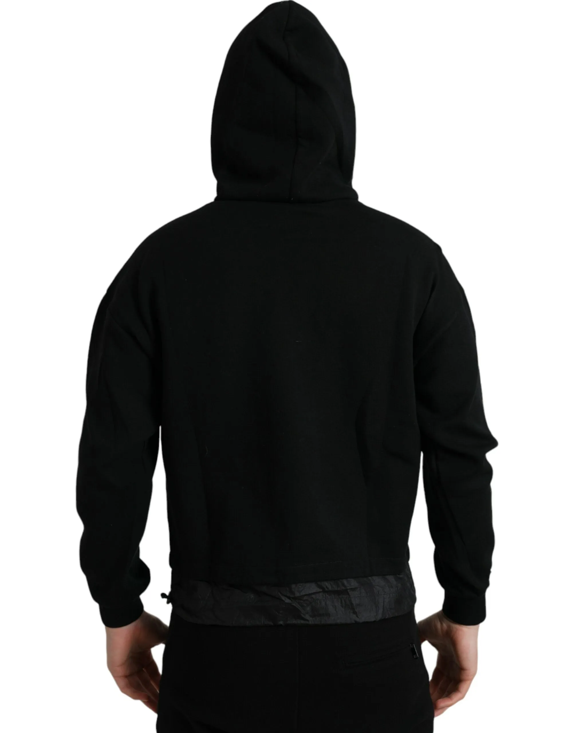Elegant Black Hooded Pullover Sweater sold by Louxly product image thumbnail 3