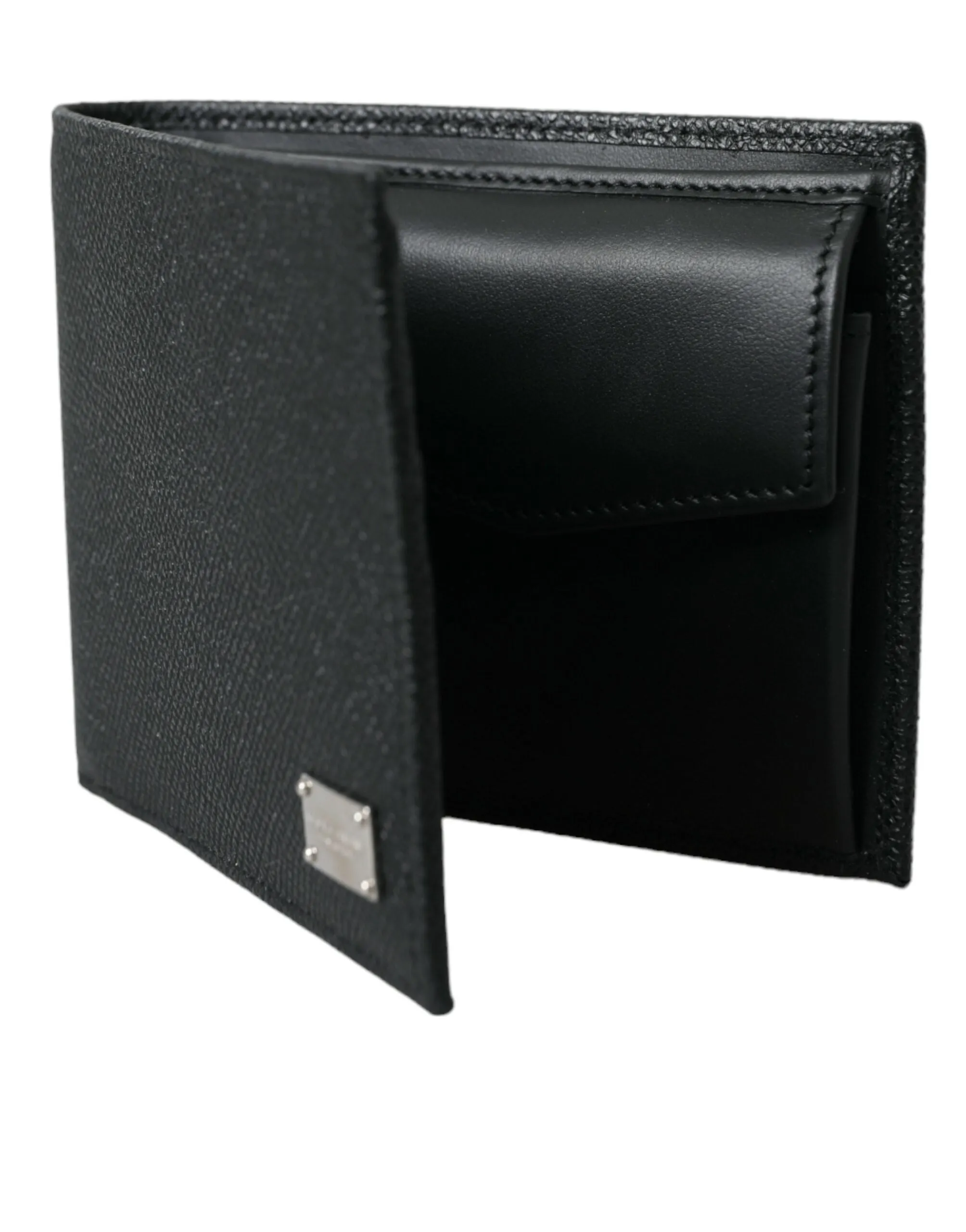Sleek Black Calf Leather Bifold Wallet sold by Louxly product image thumbnail 2
