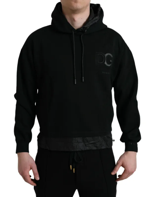 Elegant Black Hooded Pullover Sweater sold by Louxly