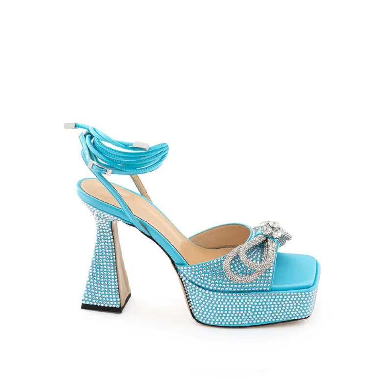 Elegant Light Blue Leather Platforms sold by Louxly