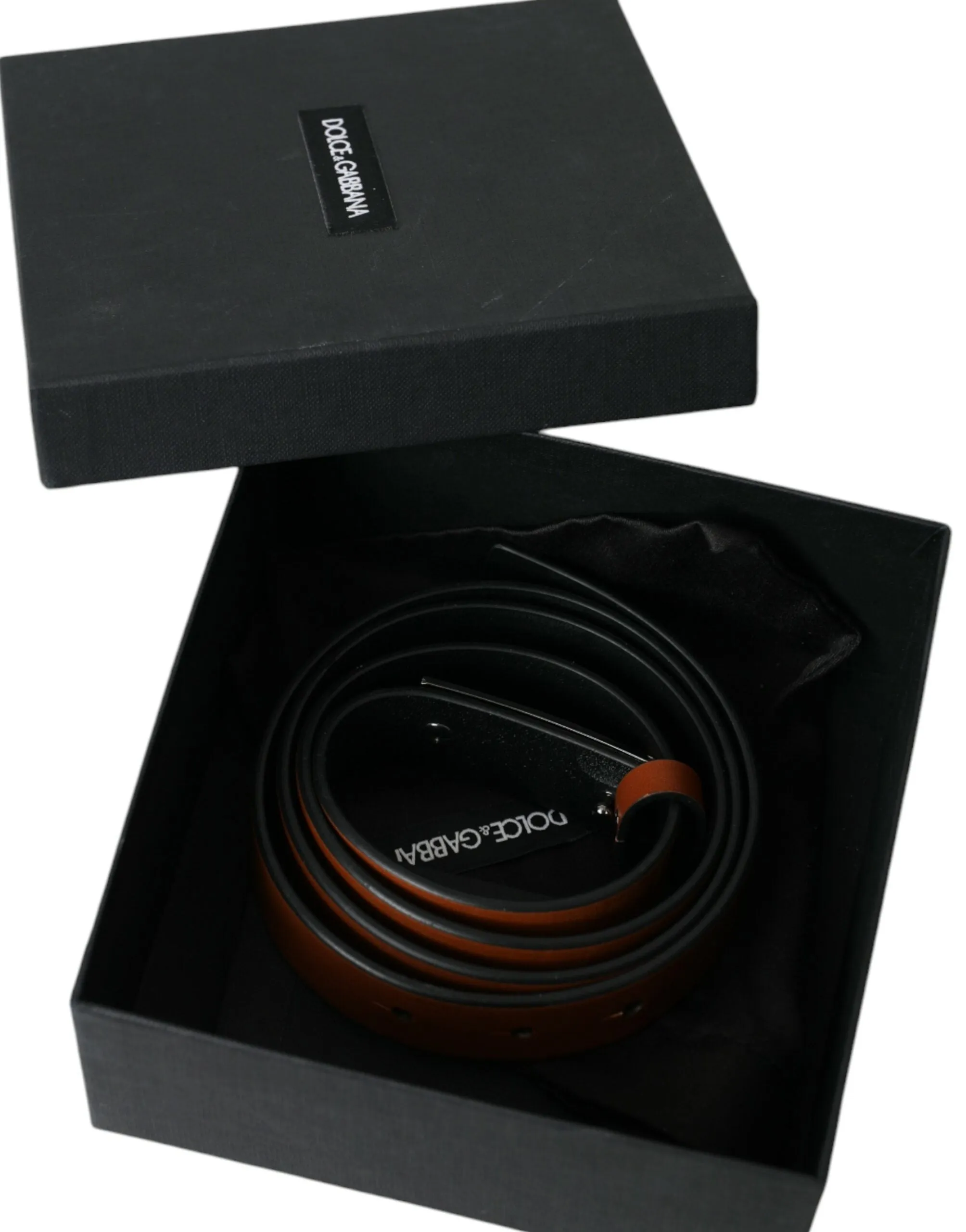 Brown Calf Leather Metal Logo Buckle Belt Men sold by Louxly product image thumbnail 4