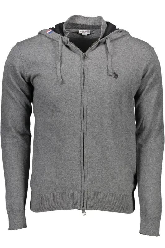 Elegant Hooded Zip Cardigan in Gray sold by Louxly